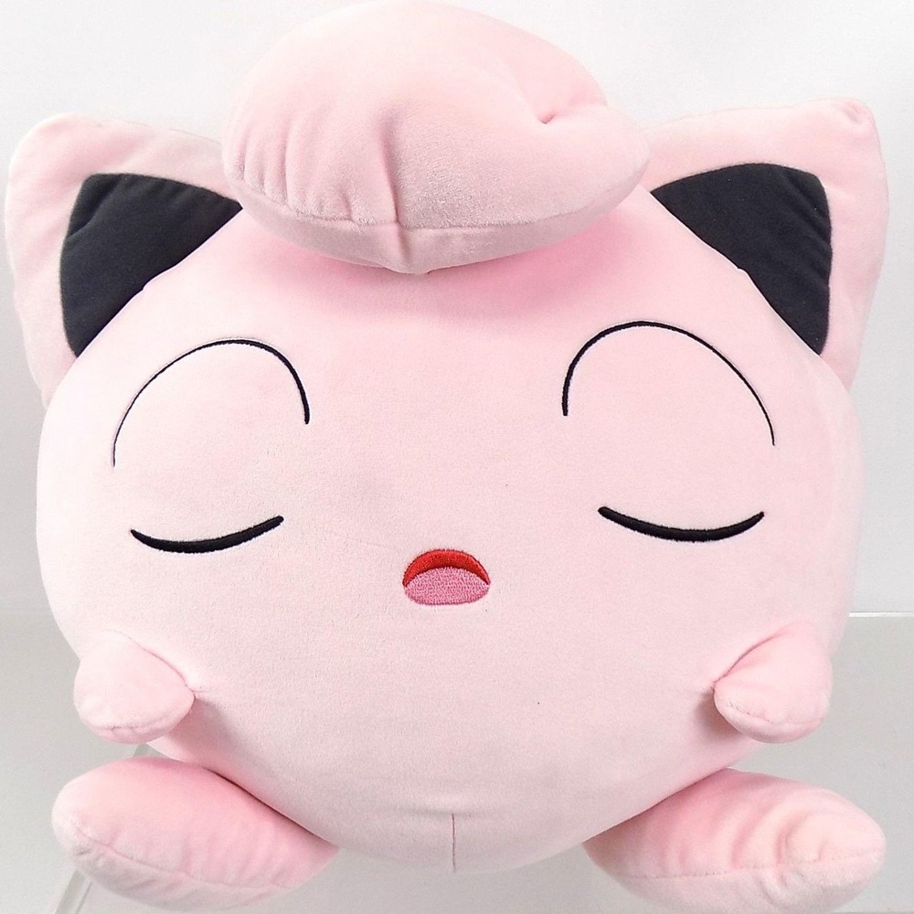 Pokemon Jigglypuff Plush Pink Sleeping Stuffed Animal Toy 2023 Nintendo 10 inch